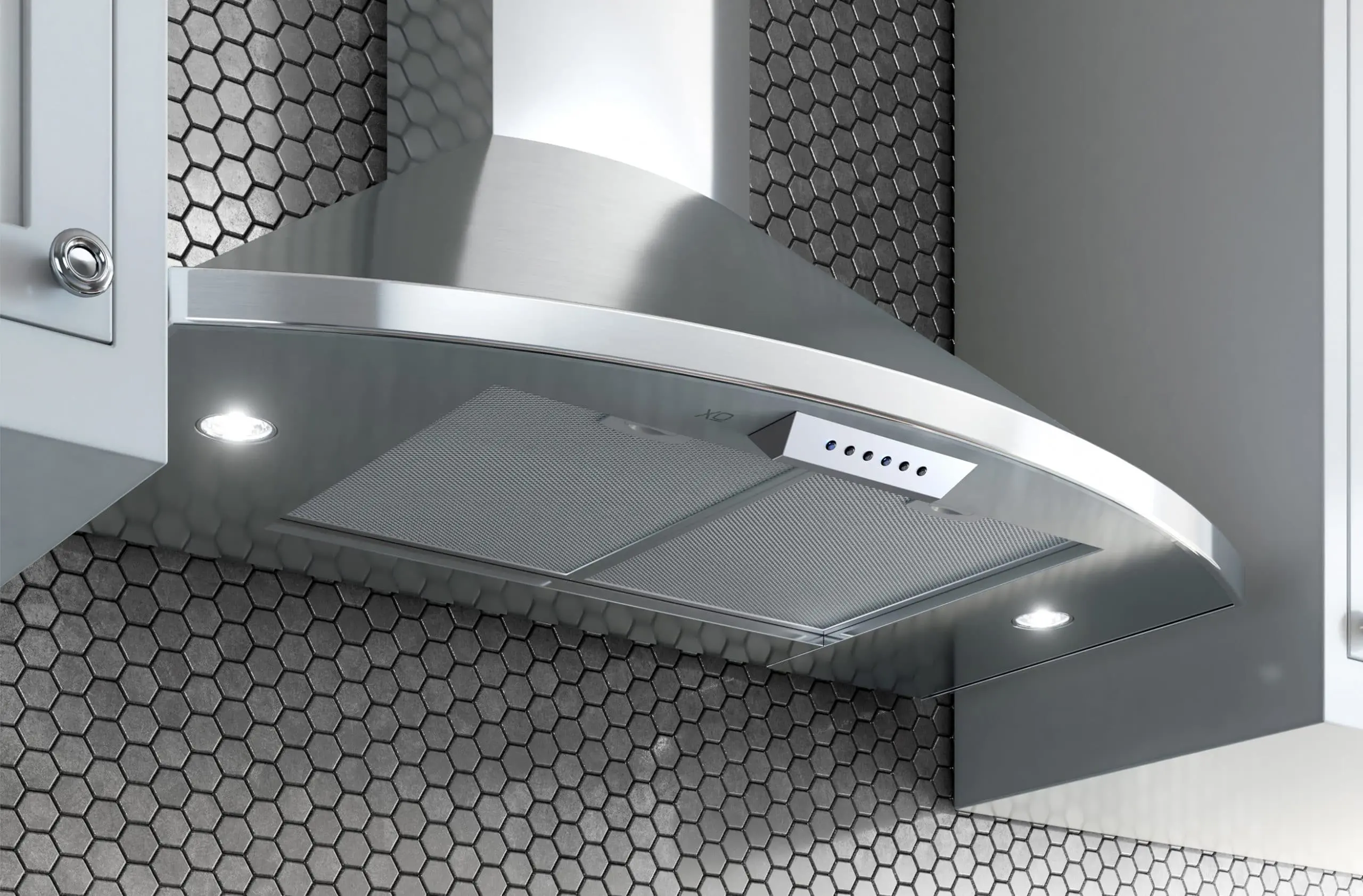 36" CCC 600/395 CFM Italian Made Wall Mount Chimney Range Hood Stainless view 6