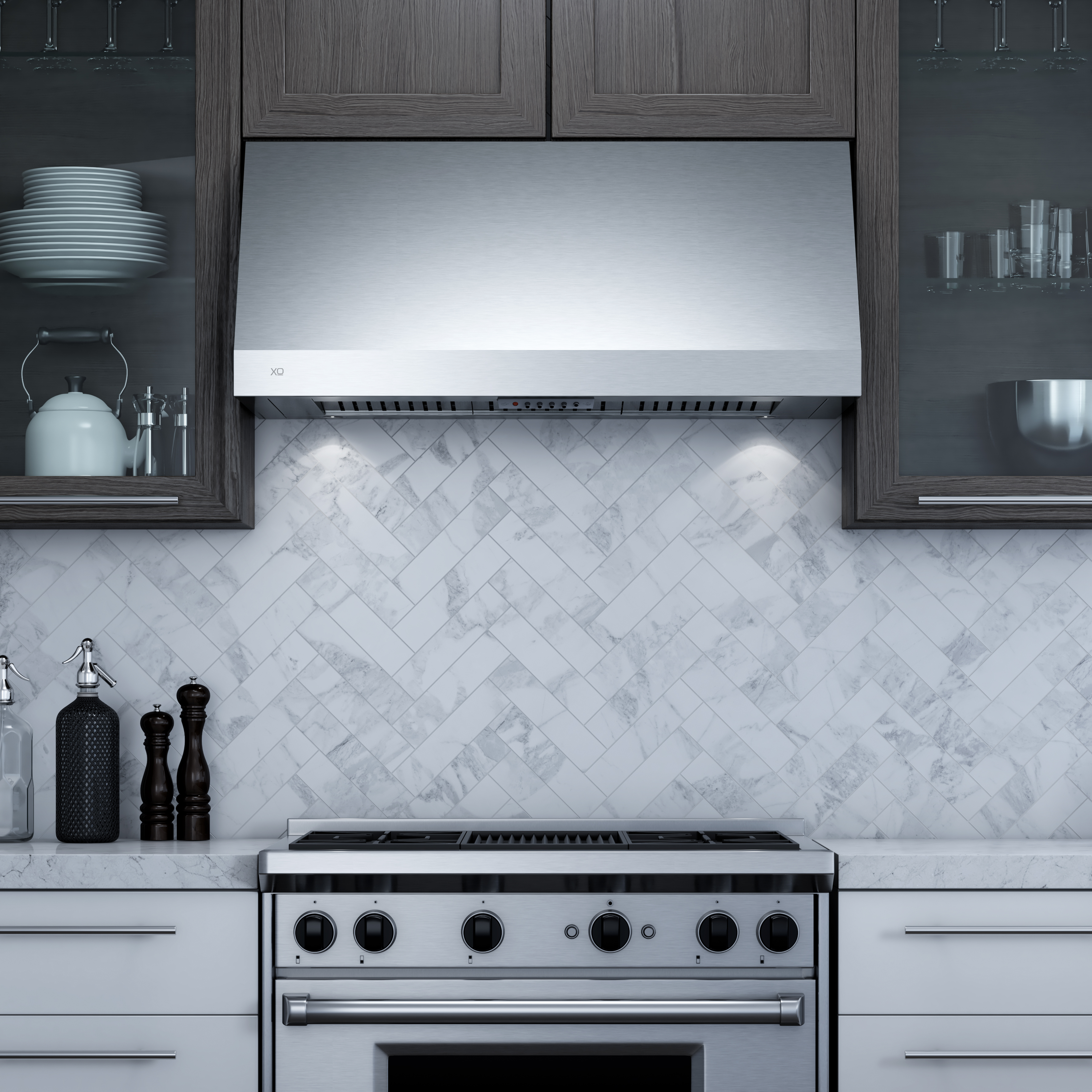 36" 1000 CFM Italian Made Pro Hood Range Hood Stainless view 4
