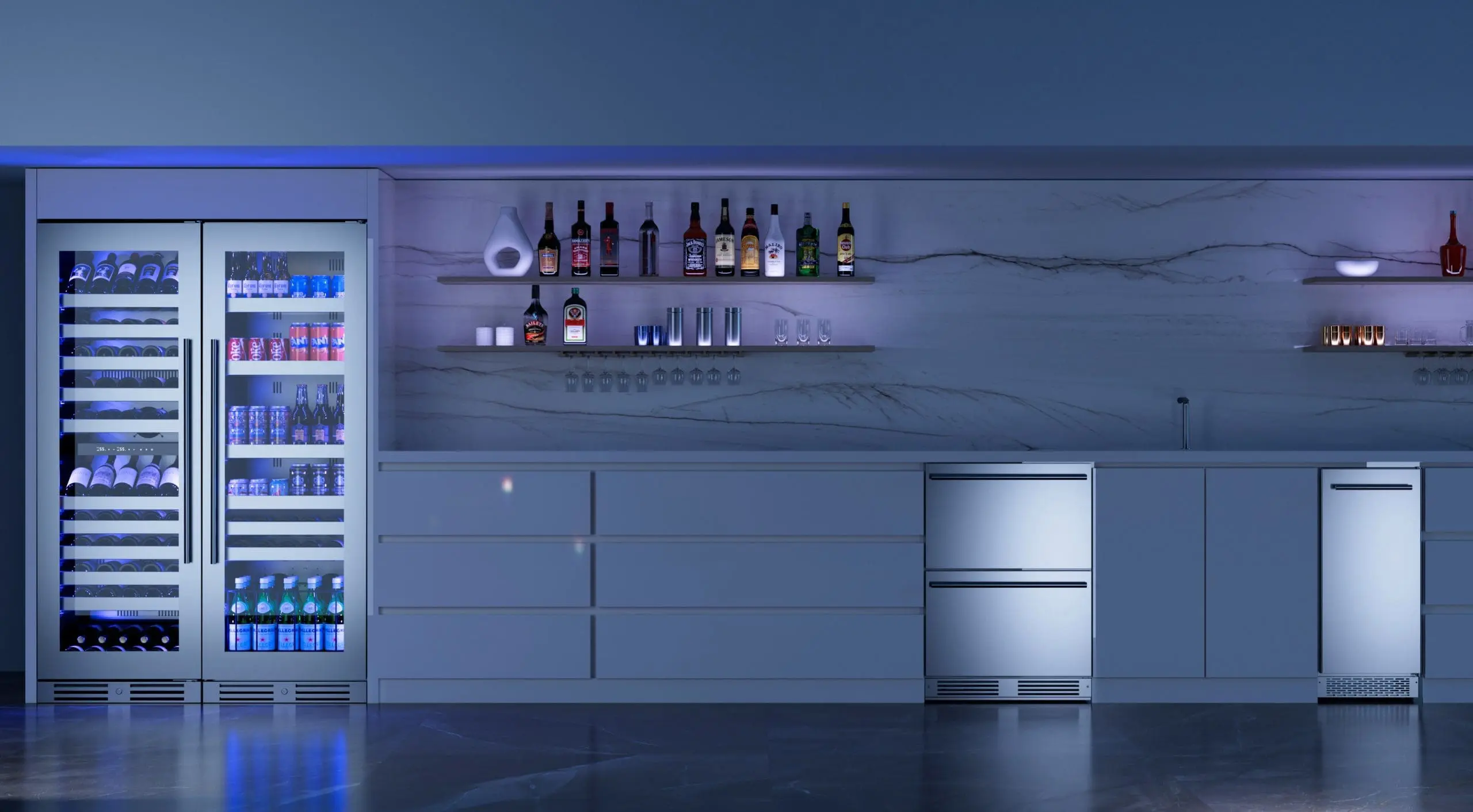 Tall Dual Zone Wine Cooler, Glass view 5