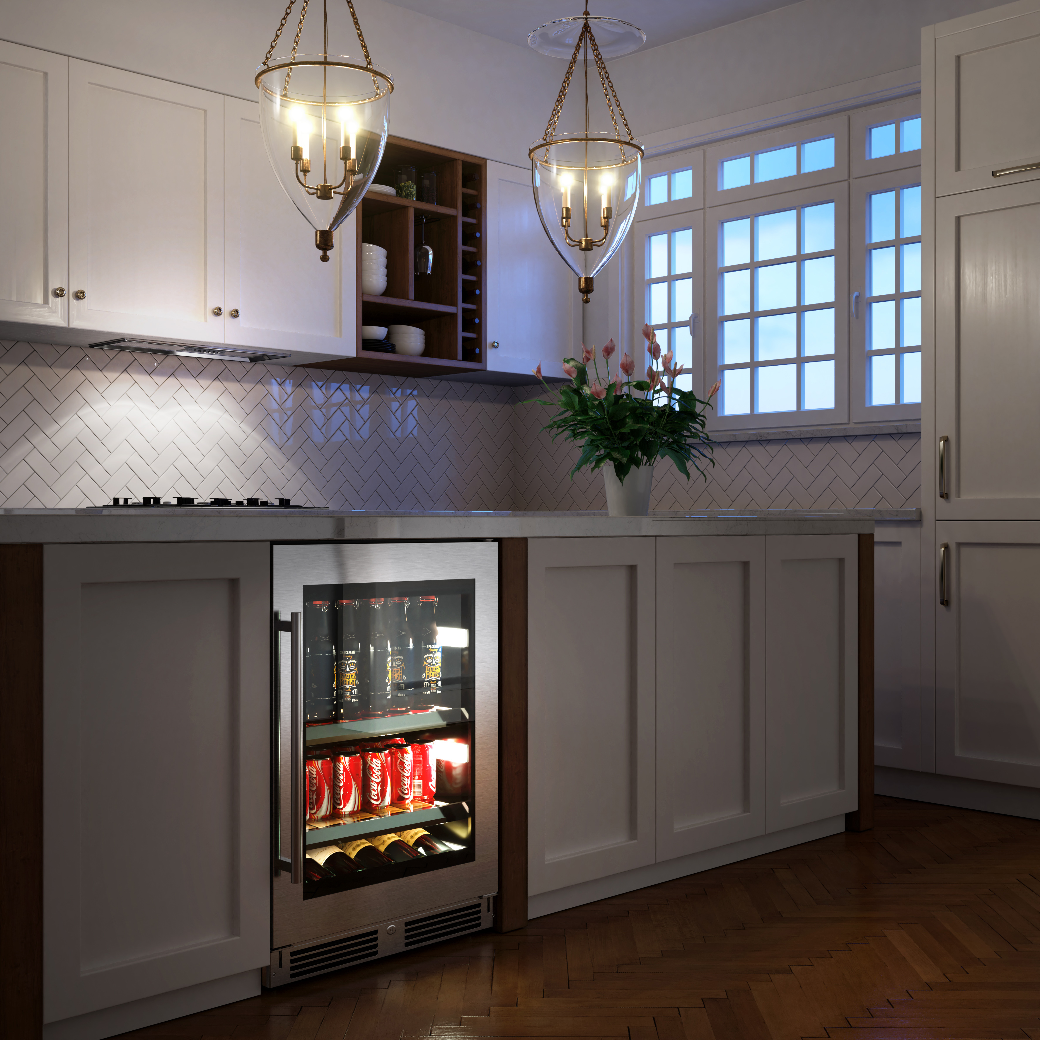 Beverage Center, 24" Black Glass, Left Hinge view 4