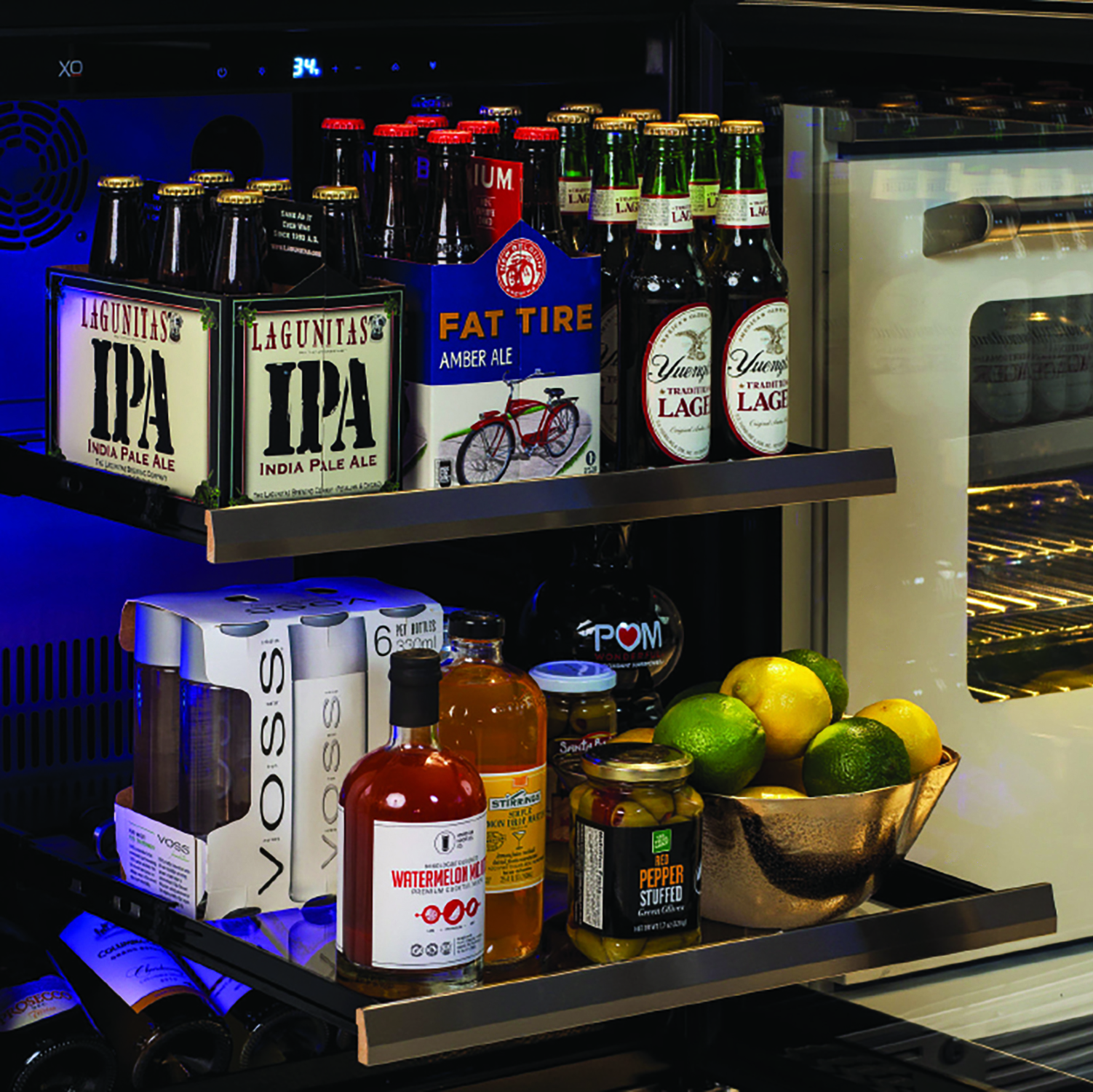 Beverage Center, 24" Black Glass, Left Hinge view 5
