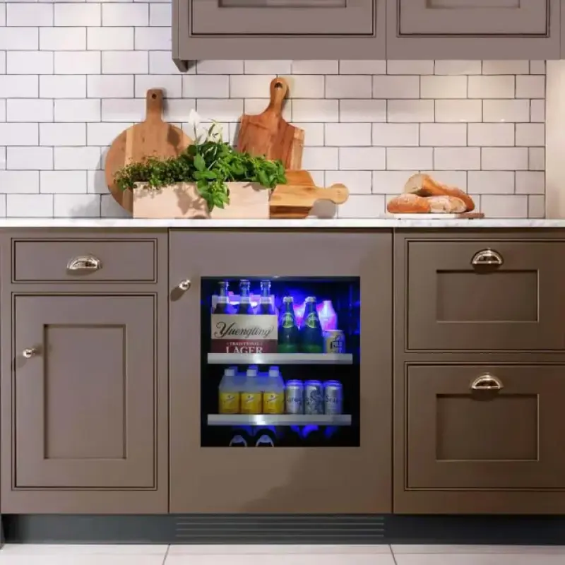 24" Designer Undercounter ADA Height Beverage Center with Optional Stainless Steel Door Kit view 2