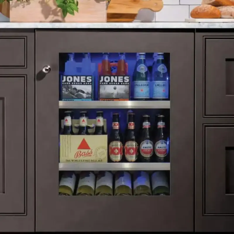 24" Designer Undercounter ADA Height Beverage Center with Optional Stainless Steel Door Kit view 4