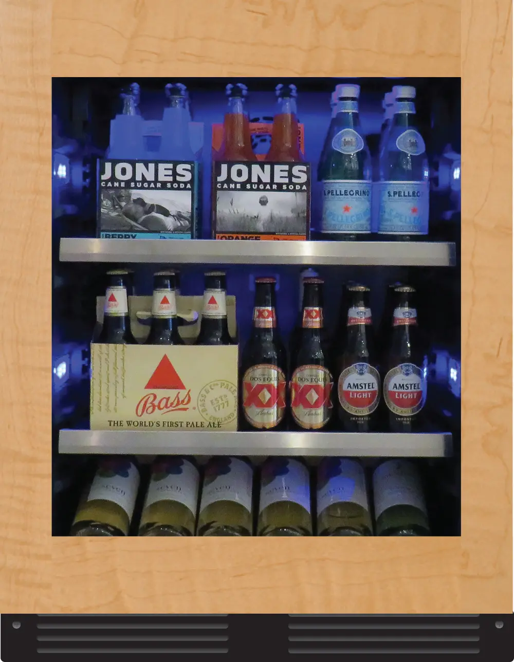 24" Designer Undercounter ADA Height Beverage Center with Optional Stainless Steel Door Kit XOU24BCGOA