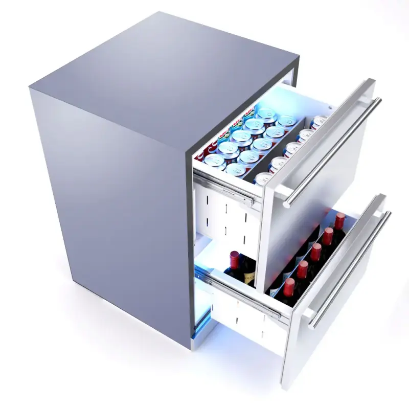 Outdoor Refrigerated Drawers 24" Solid Drawer Front view 2