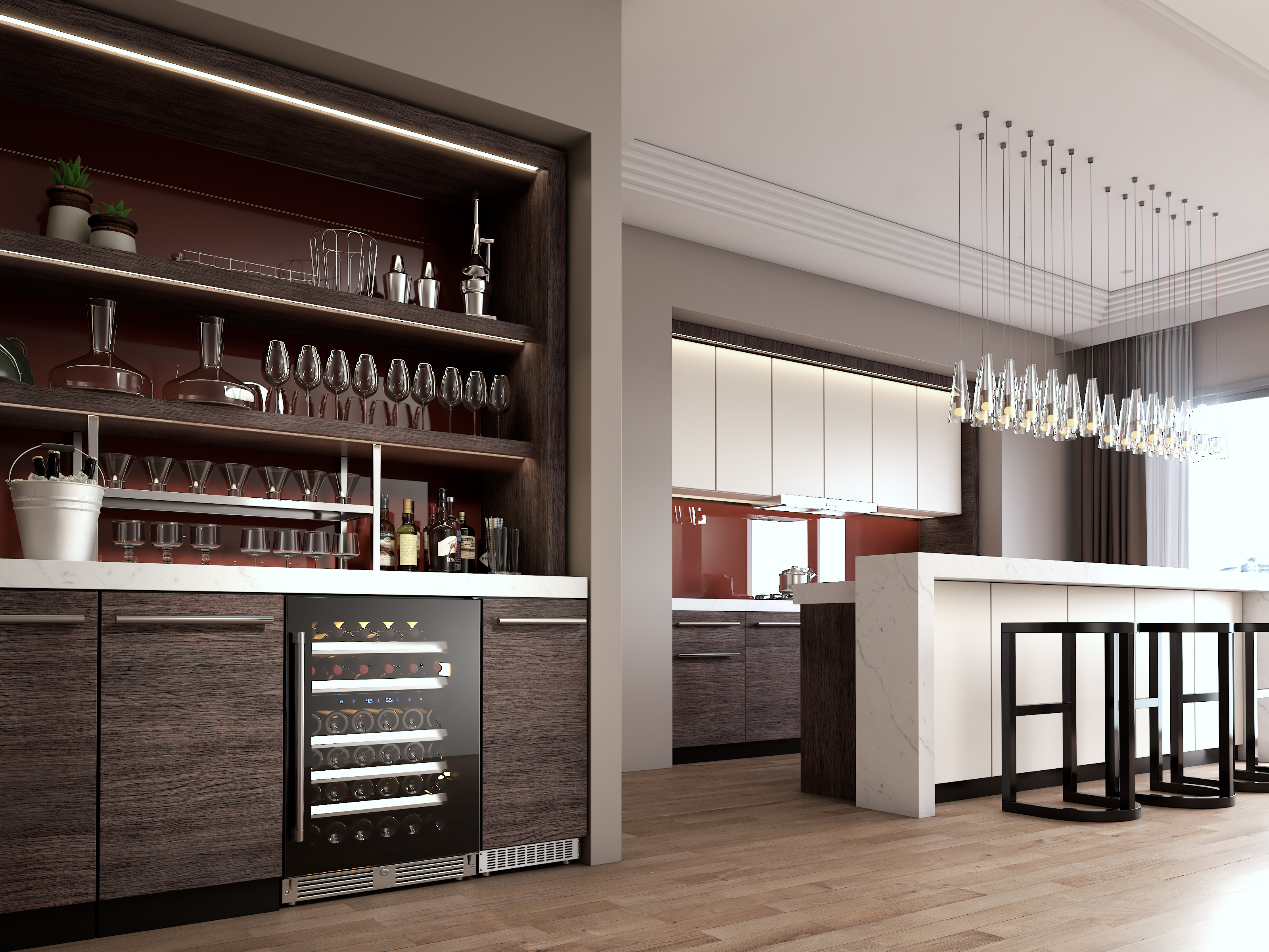 Dual Zone Wine Cooler, 24" Glass, Right Hinge view 5