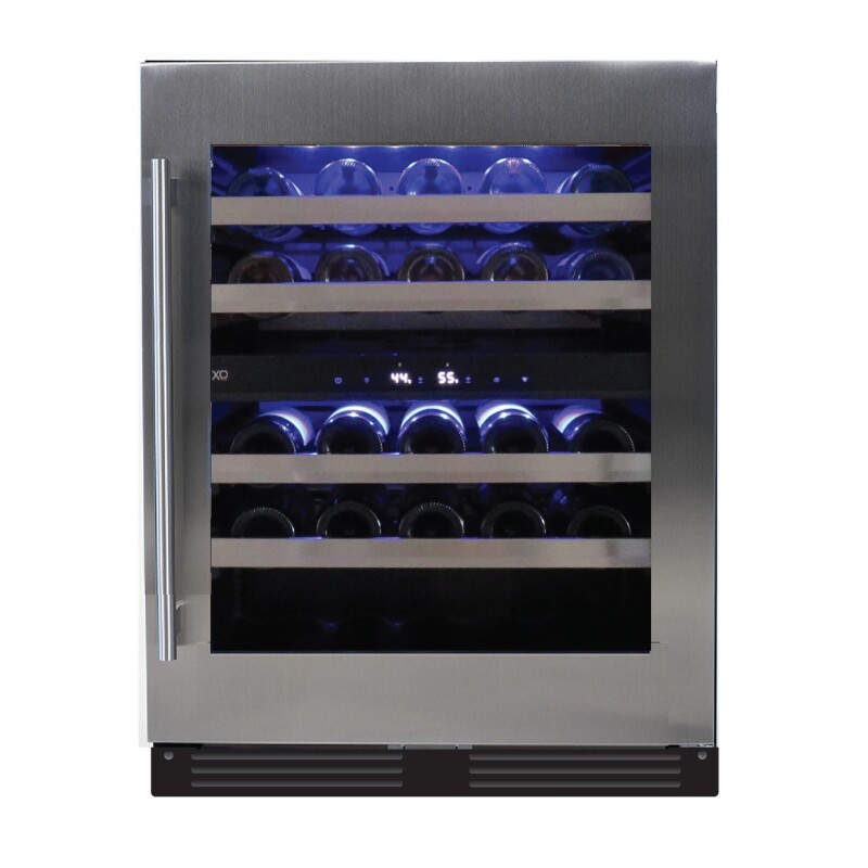24" Designer Undercounter ADA Wine Storage Dual Zone with Optional Stainless Steel Door Kit XOU24WDZGOA