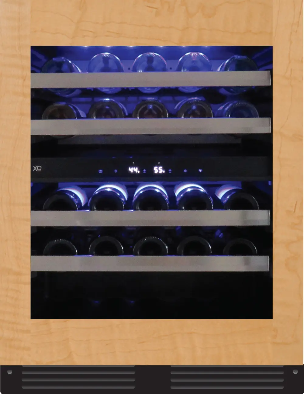 24" Designer Undercounter ADA Wine Storage Dual Zone with Optional Stainless Steel Door Kit XOU24WDZGOA
