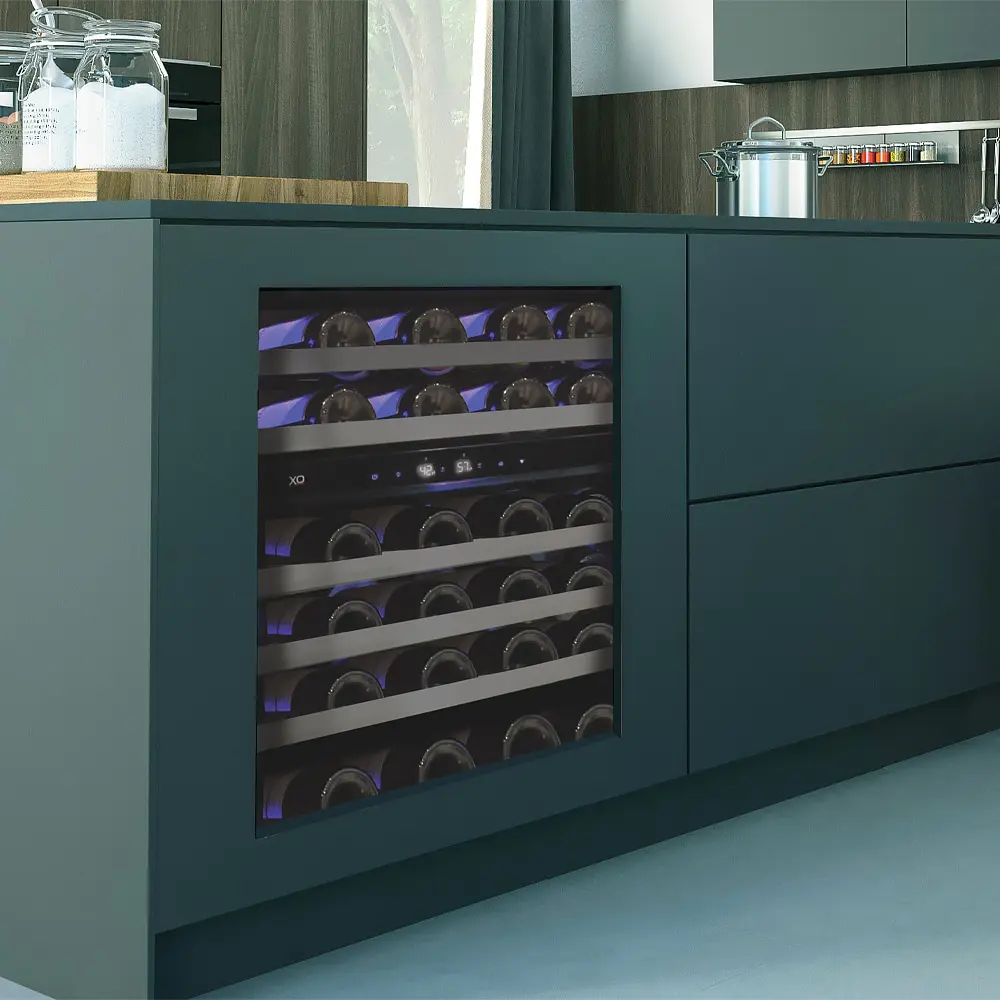 24" Wine Cooler, Dual Zone Panel Ready Glass, Right Hinge view 2