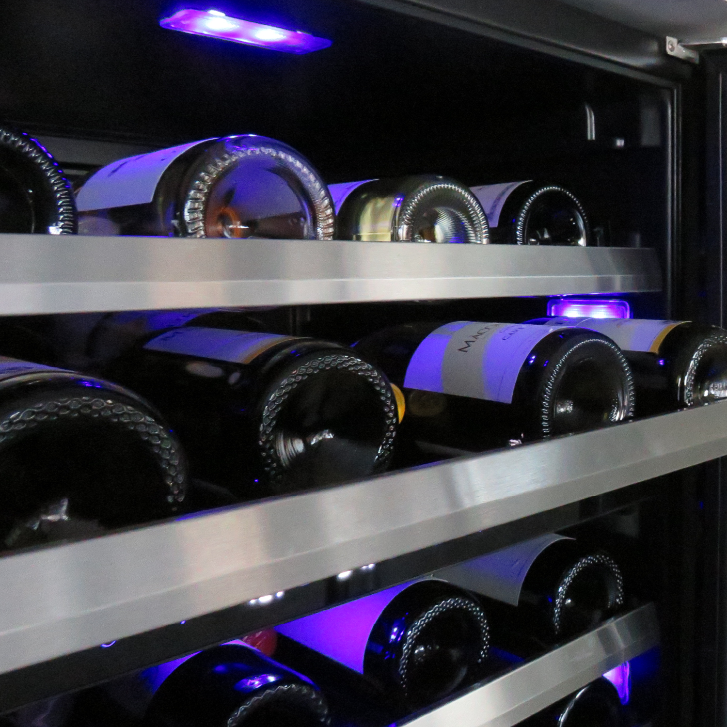 24" Wine Cooler, Dual Zone Panel Ready Glass, Right Hinge view 3