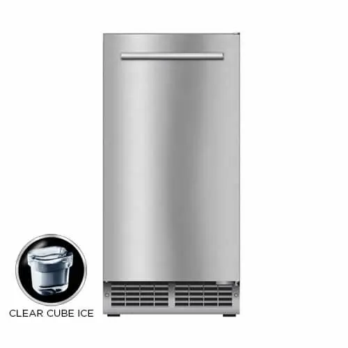 15" Clear Gourmet Ice Maker Fingerprint Resistant Stainless Steel view 3