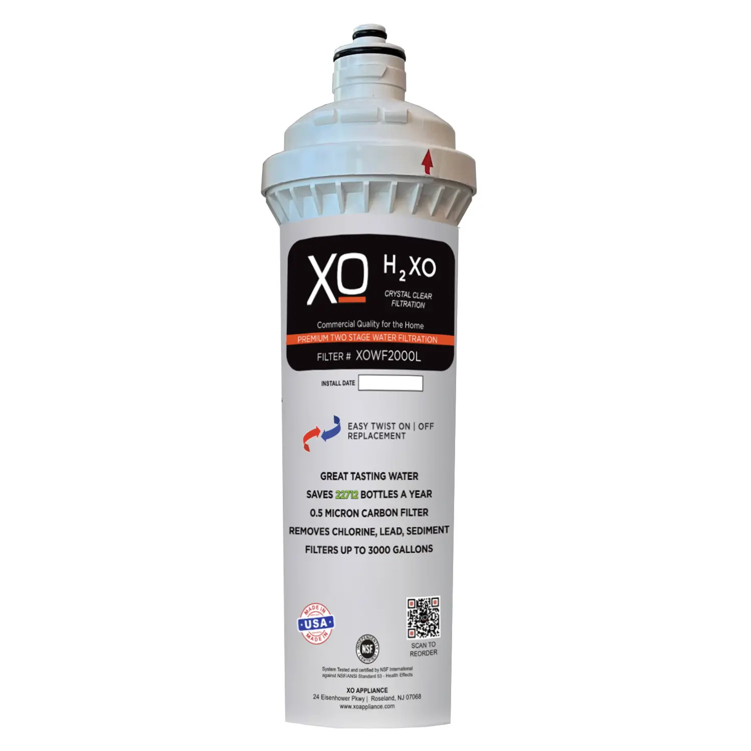 In-Line Drinking Water Filtration System XOWF2000SYS
