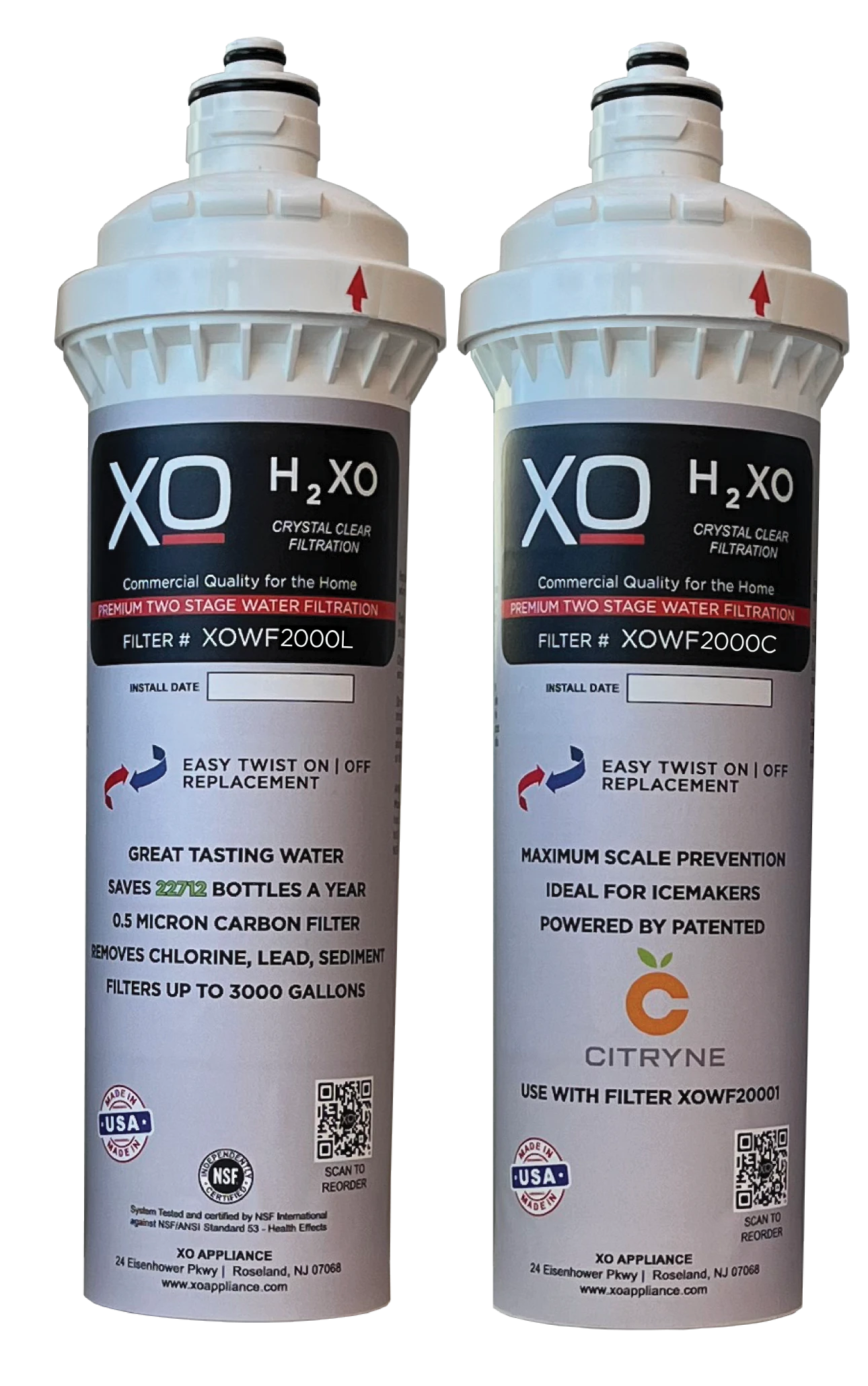 In-Line Drinking Water Filtration System Replacement Cartridges XOWF2002
