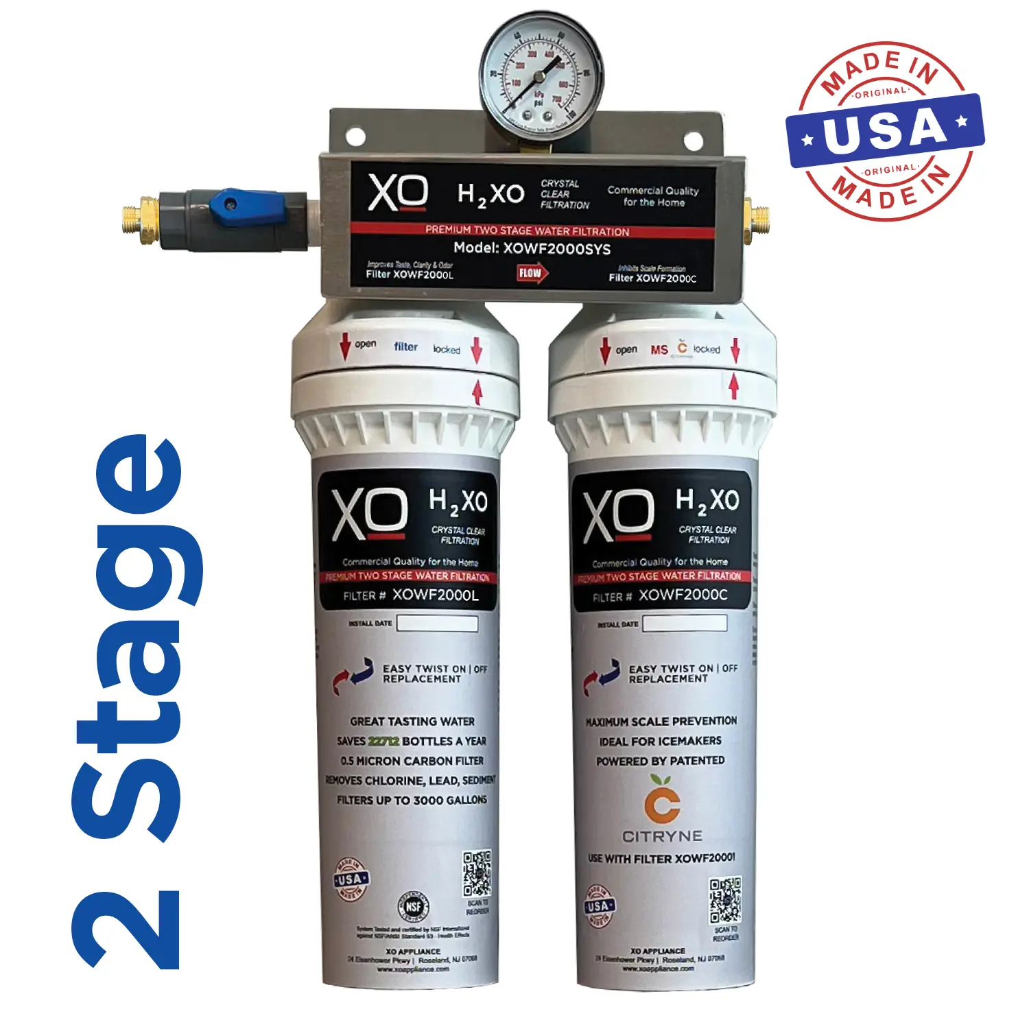 In-Line Drinking Water Filtration System Replacement Cartridges XOWF2002