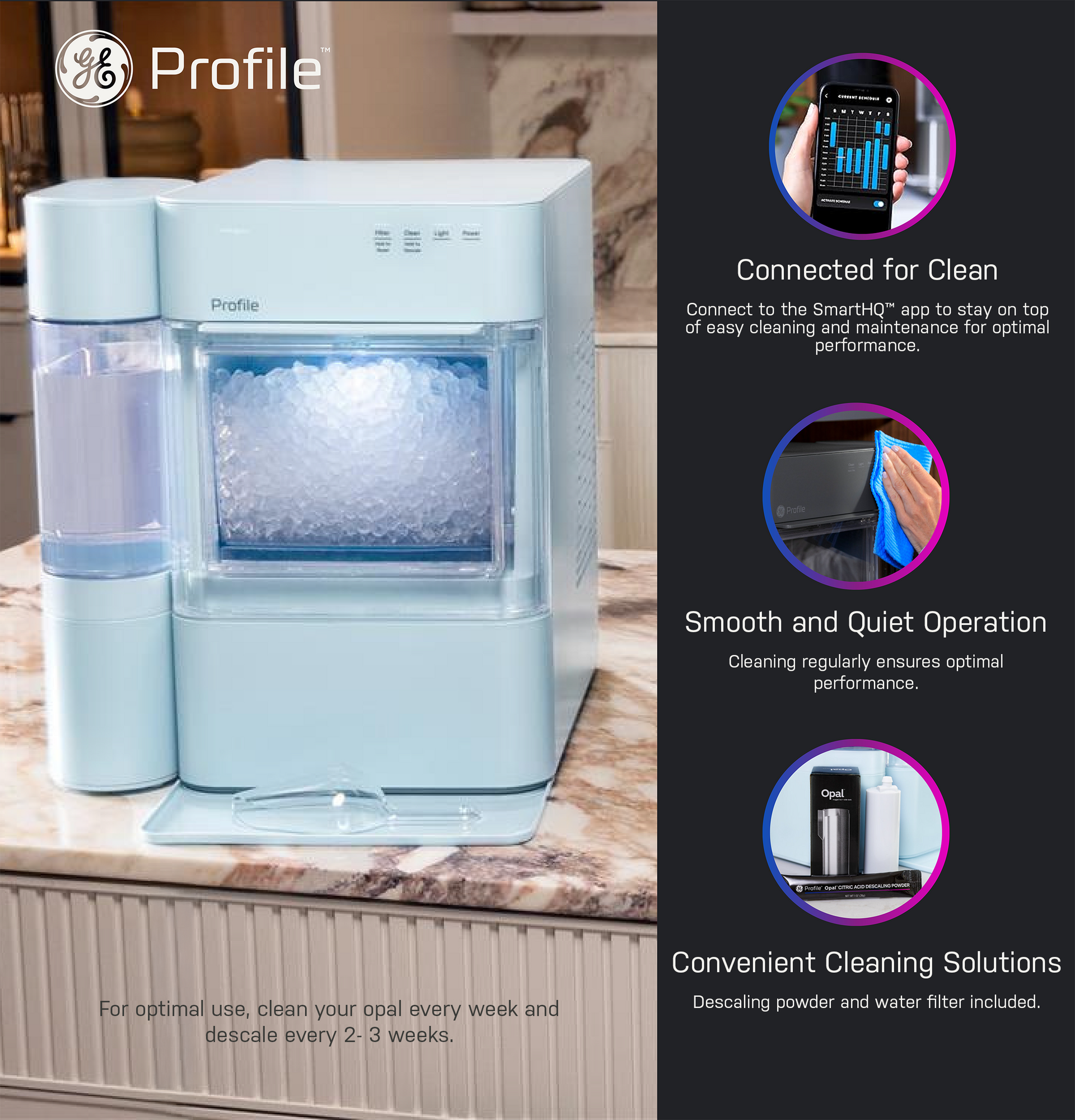 Opal 2.0 Nugget Ice Maker with 1 gallon XL side tank XPIOX3SYMO