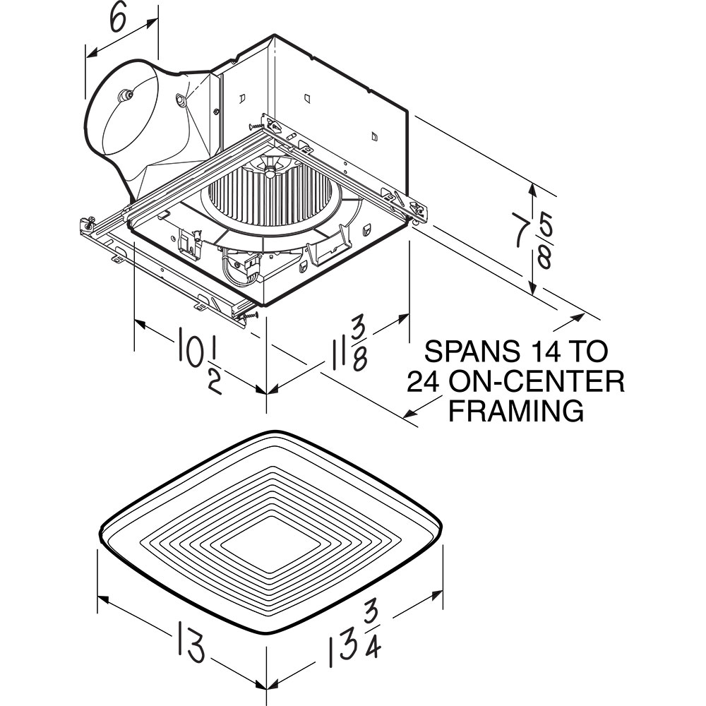Exhaust Ventilation Fan Finish Pack, 110 CFM ZB110F