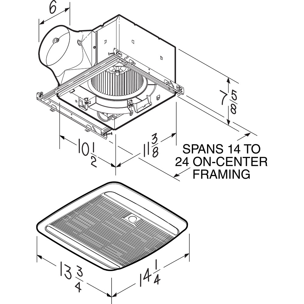 ULTRA GREEN ZB Series 110 CFM Multi-Speed Bathroom Exhaust Fan with LED Light and Motion Sensing ZB110ML1