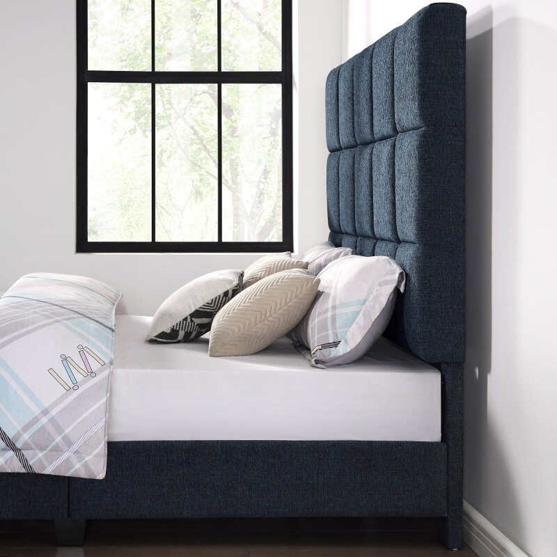 Squares Bridger Qn Bed- End Denim ZBRD7000QN