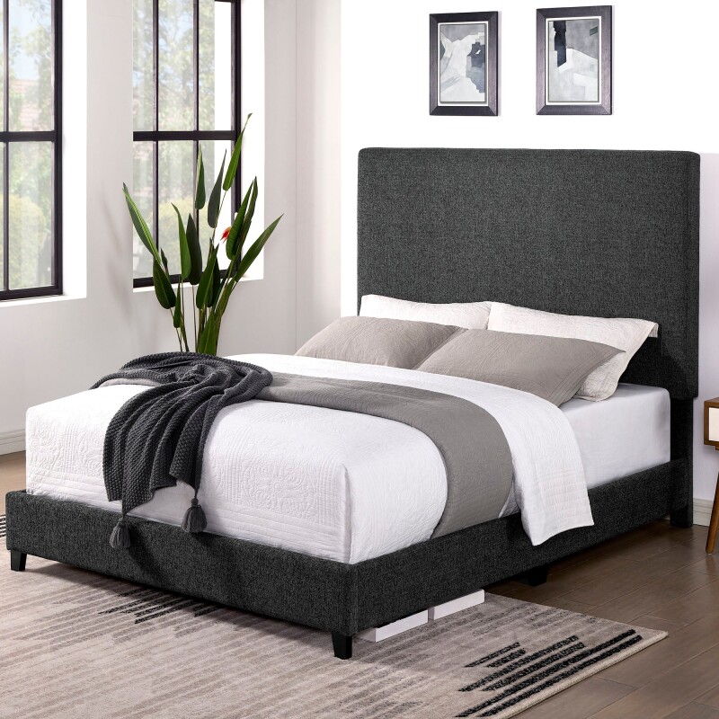 Bridger Upholstered Panel Bed Graphite ZBRD7001QN