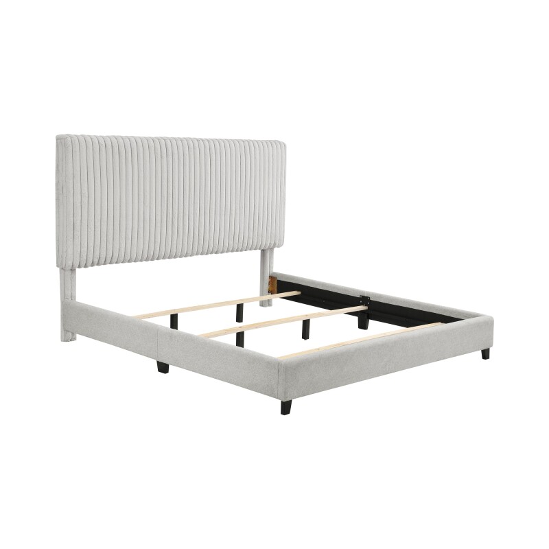 Bridger Upholstered Panel Bed Stone ZBRD7003KG