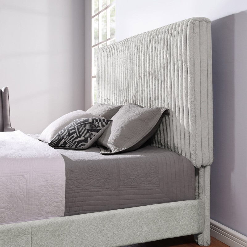 Bridger Upholstered Panel Bed Stone ZBRD7003QN