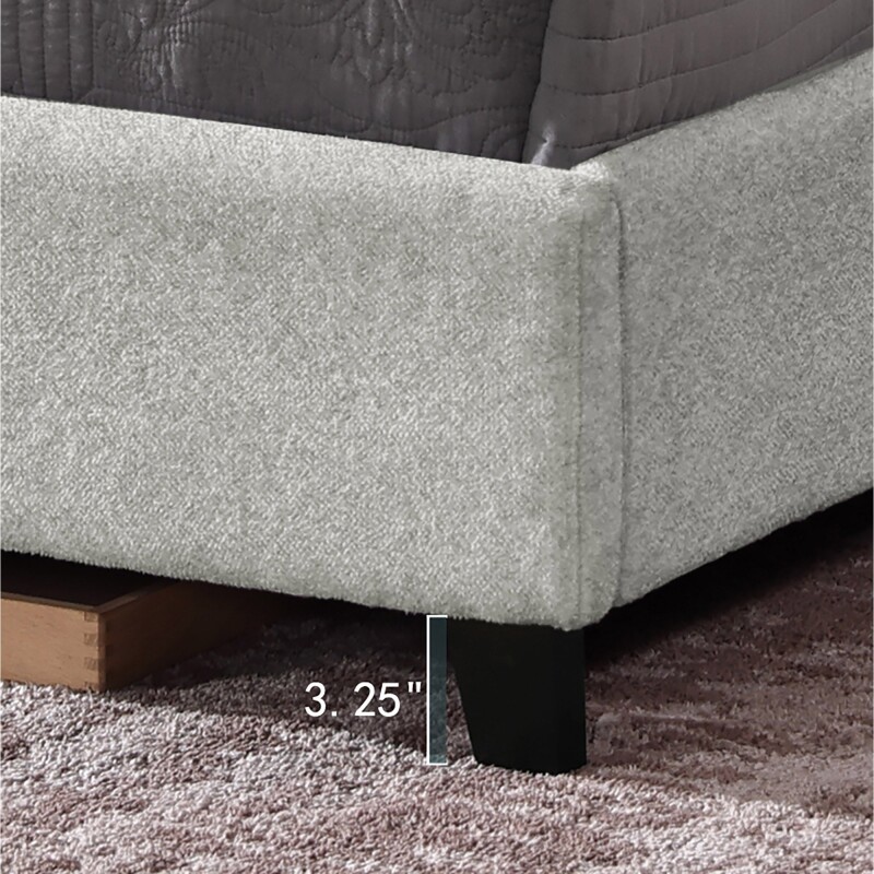 Bridger Upholstered Panel Bed Stone ZBRD7003QN