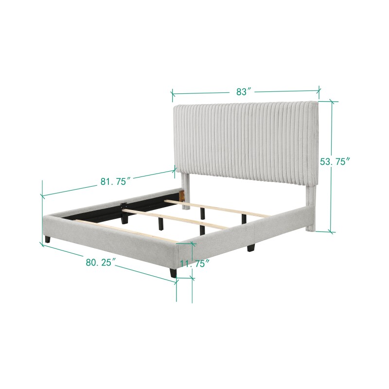 Bridger Upholstered Panel Bed Stone ZBRD7003QN