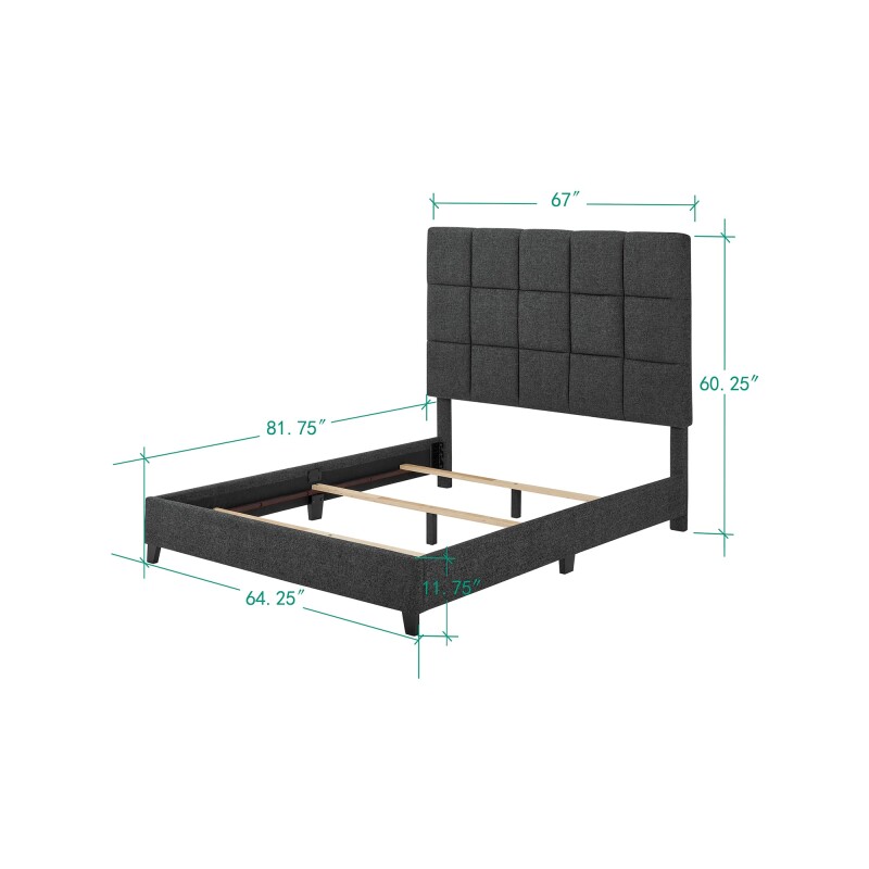 Square Bridger Qn Bed- End Granite ZBRD7007QN