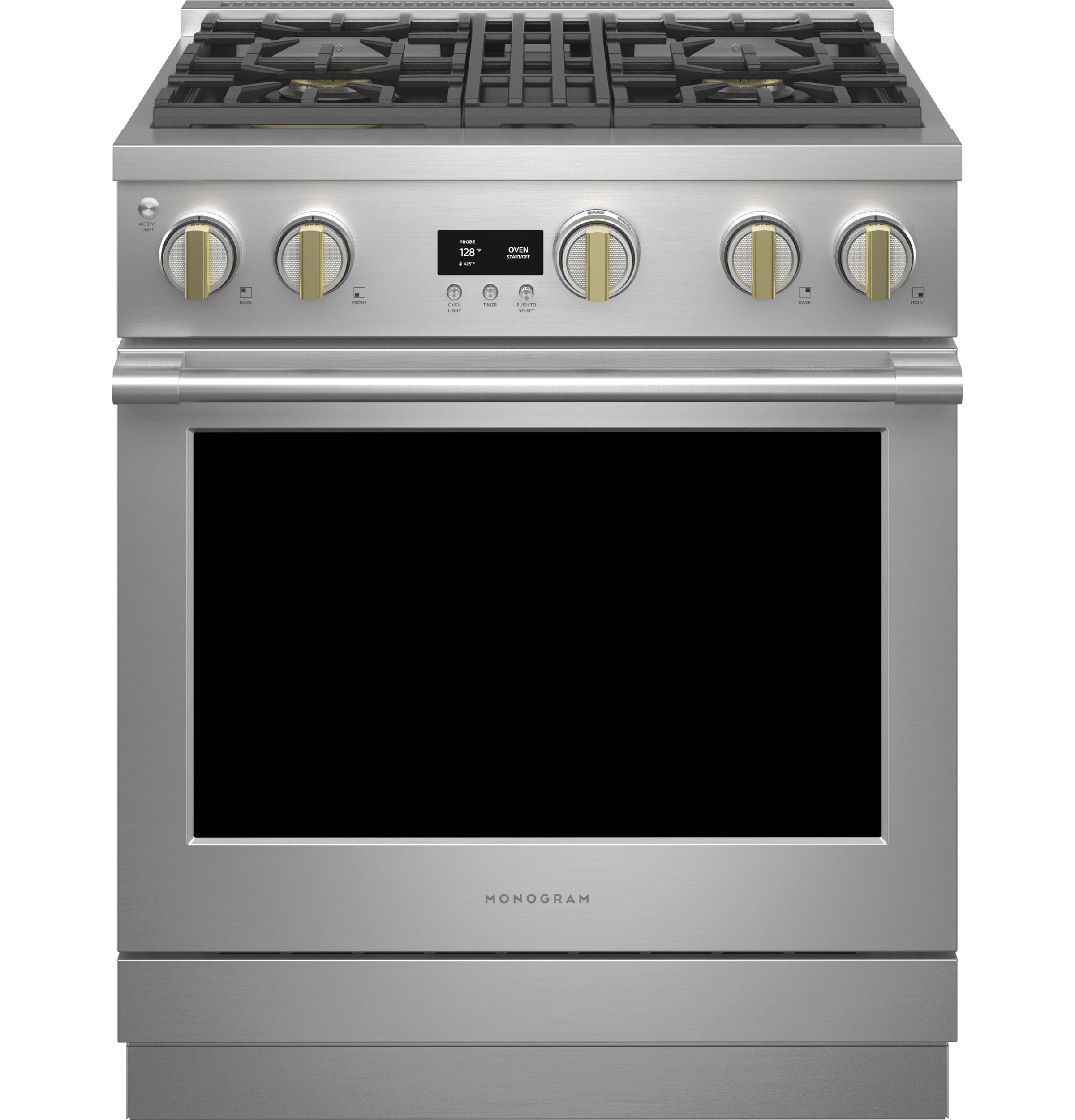 Monogram 30" Dual-Fuel Professional Range with 4 Burners ZDP304NTSS