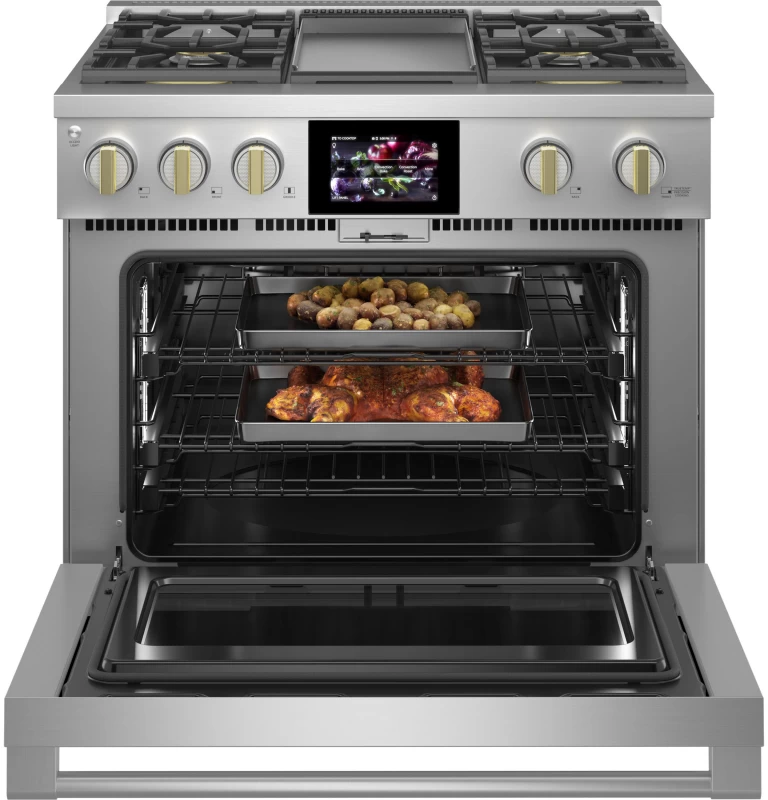 Monogram 36" Dual-Fuel Professional Range with 4 Burners and Griddle ZDP364NDTSS
