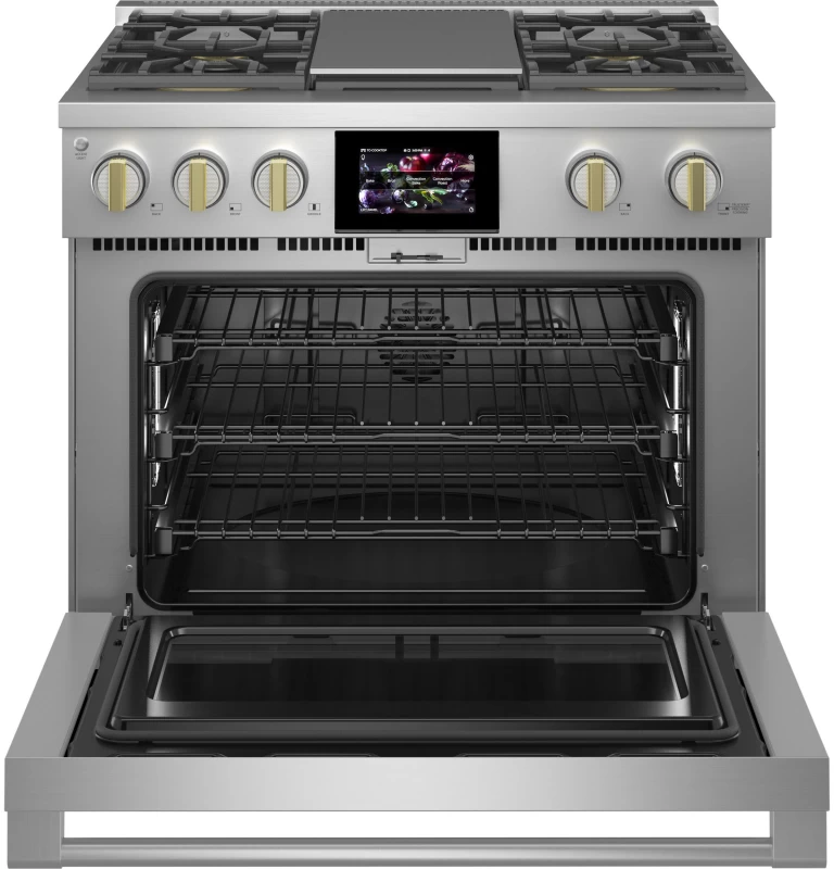 Monogram 36" Dual-Fuel Professional Range with 4 Burners and Griddle ZDP364NDTSS
