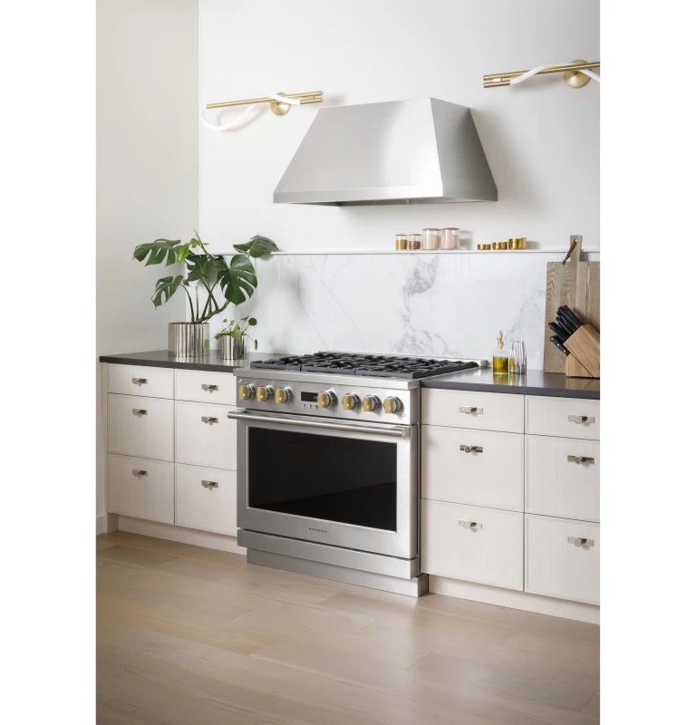 Monogram 36" Dual-Fuel Professional Range with 4 Burners and Griddle ZDP364NDTSS