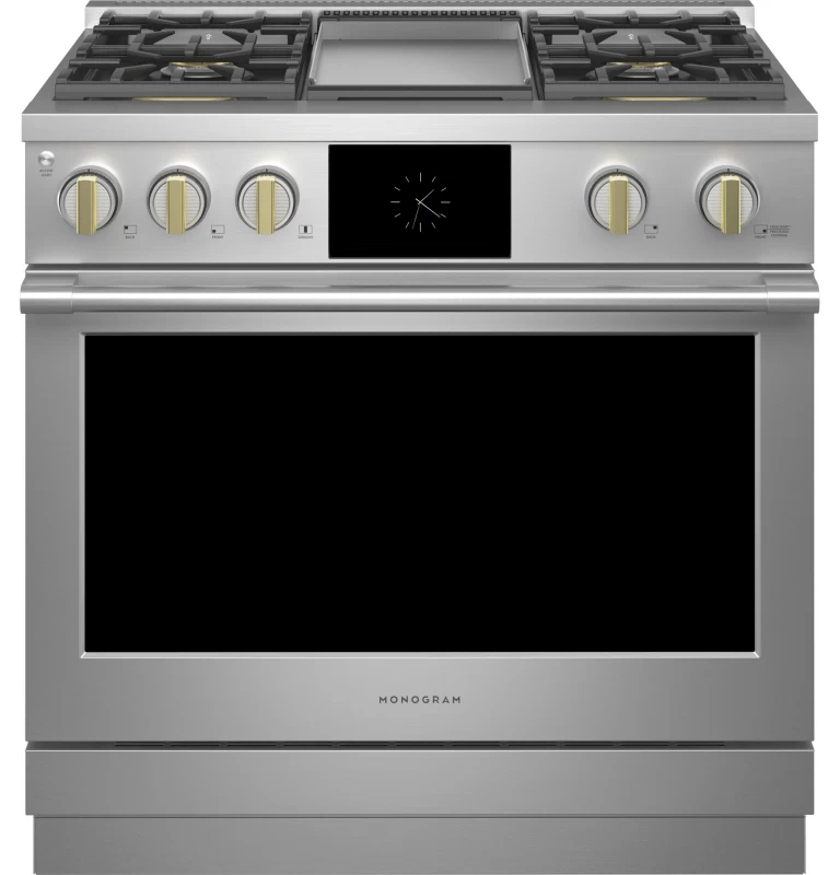Monogram 36" Dual-Fuel Professional Range with 4 Burners and Griddle ZDP364NDTSS
