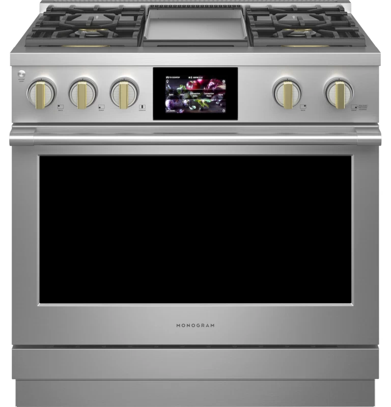 Monogram 36" Dual-Fuel Professional Range with 4 Burners and Griddle ZDP364NDTSS