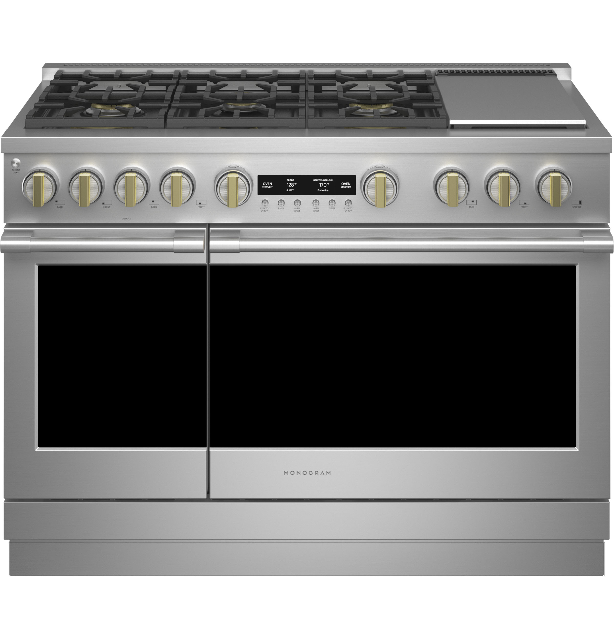 Monogram 48" Dual-Fuel Professional Range with 6 Burners and Griddle ZDP486NDTSS