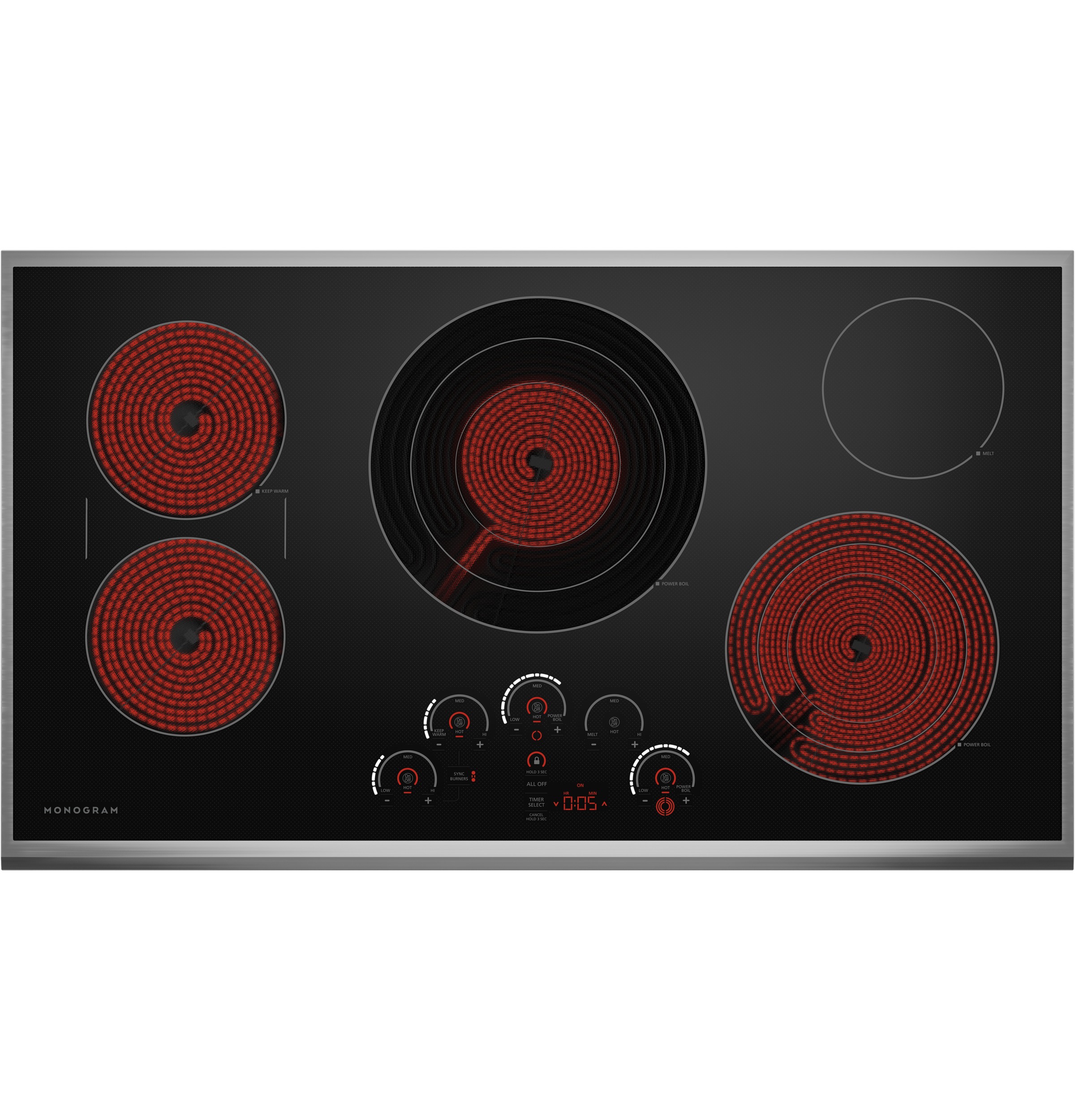 Monogram 36" Touch Control Electric Cooktop ZEU36RSJSS