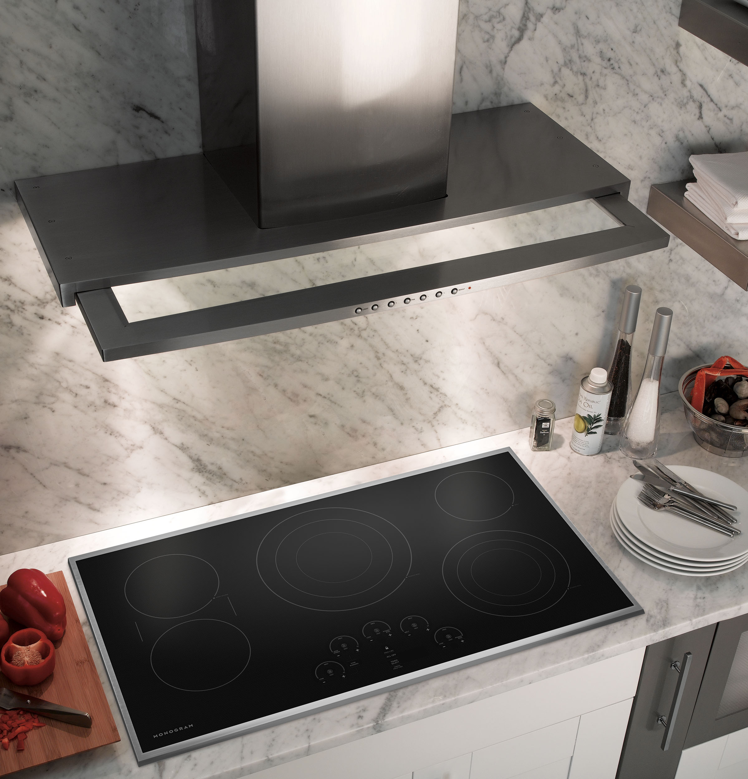 Monogram 36" Touch Control Electric Cooktop ZEU36RSJSS