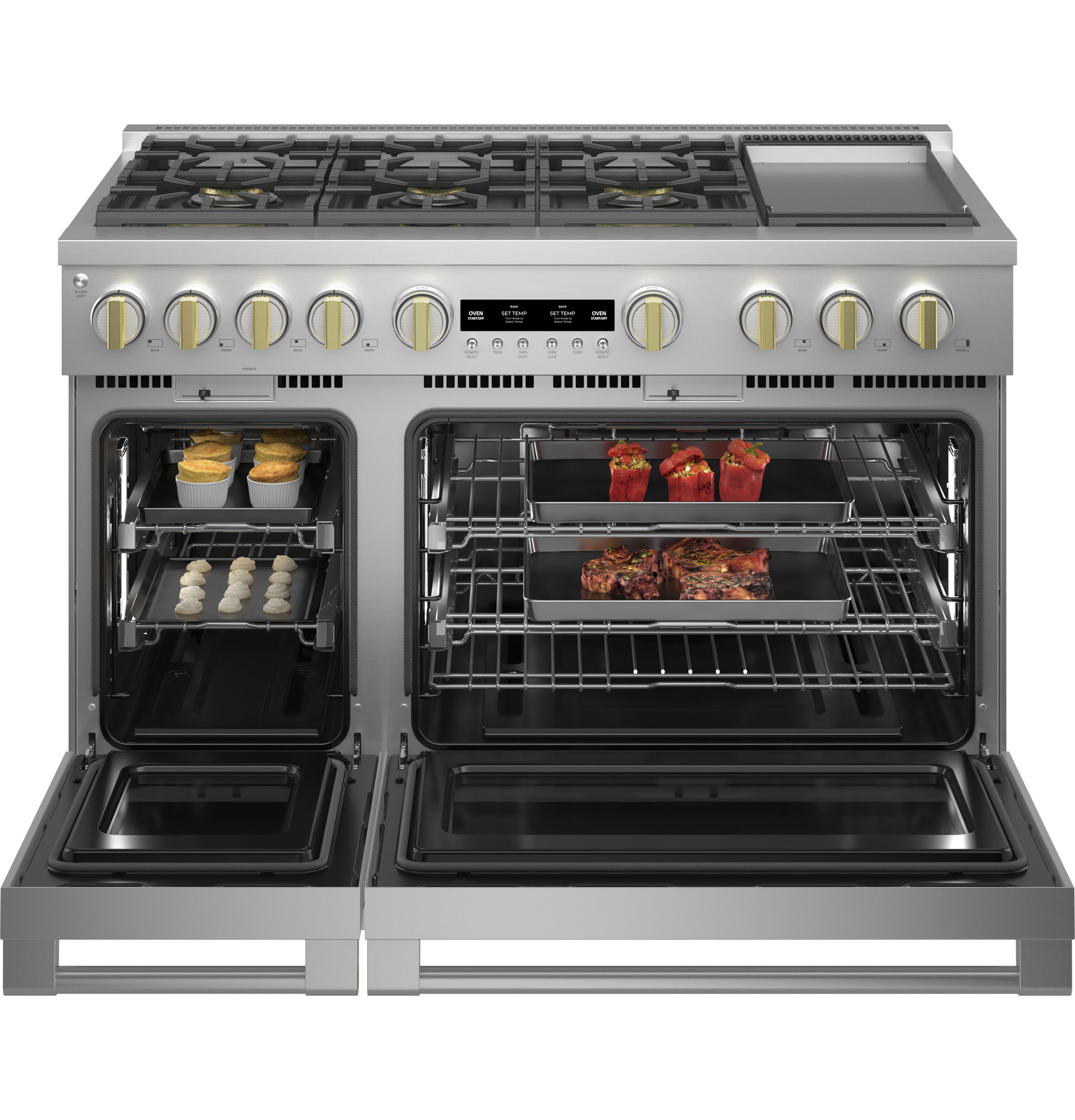 Monogram 48" All Gas Professional Range with 6 Burners and Griddle ZGP486NDTSS