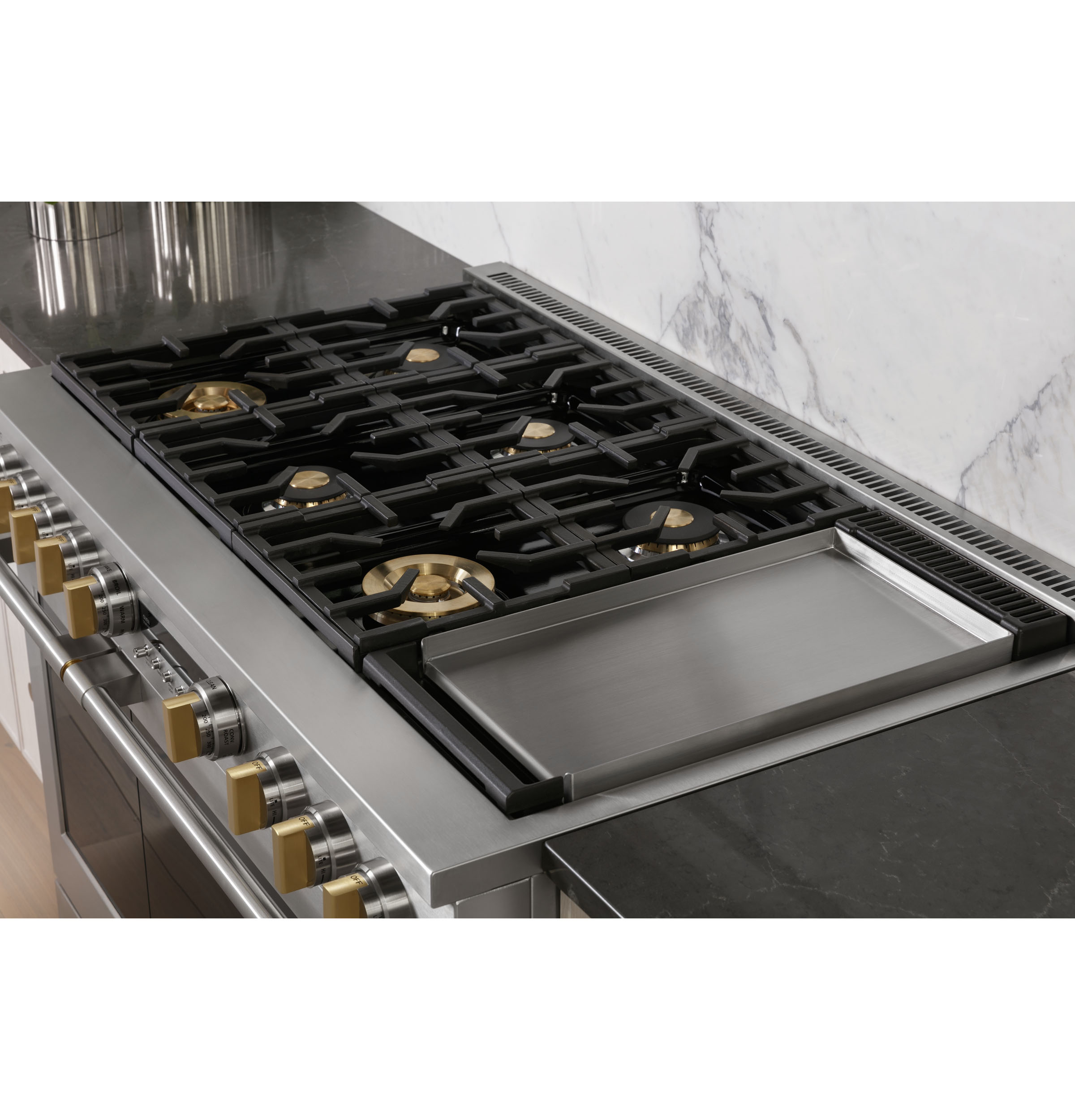 Monogram 48" All Gas Professional Range with 6 Burners and Griddle ZGP486NDTSS