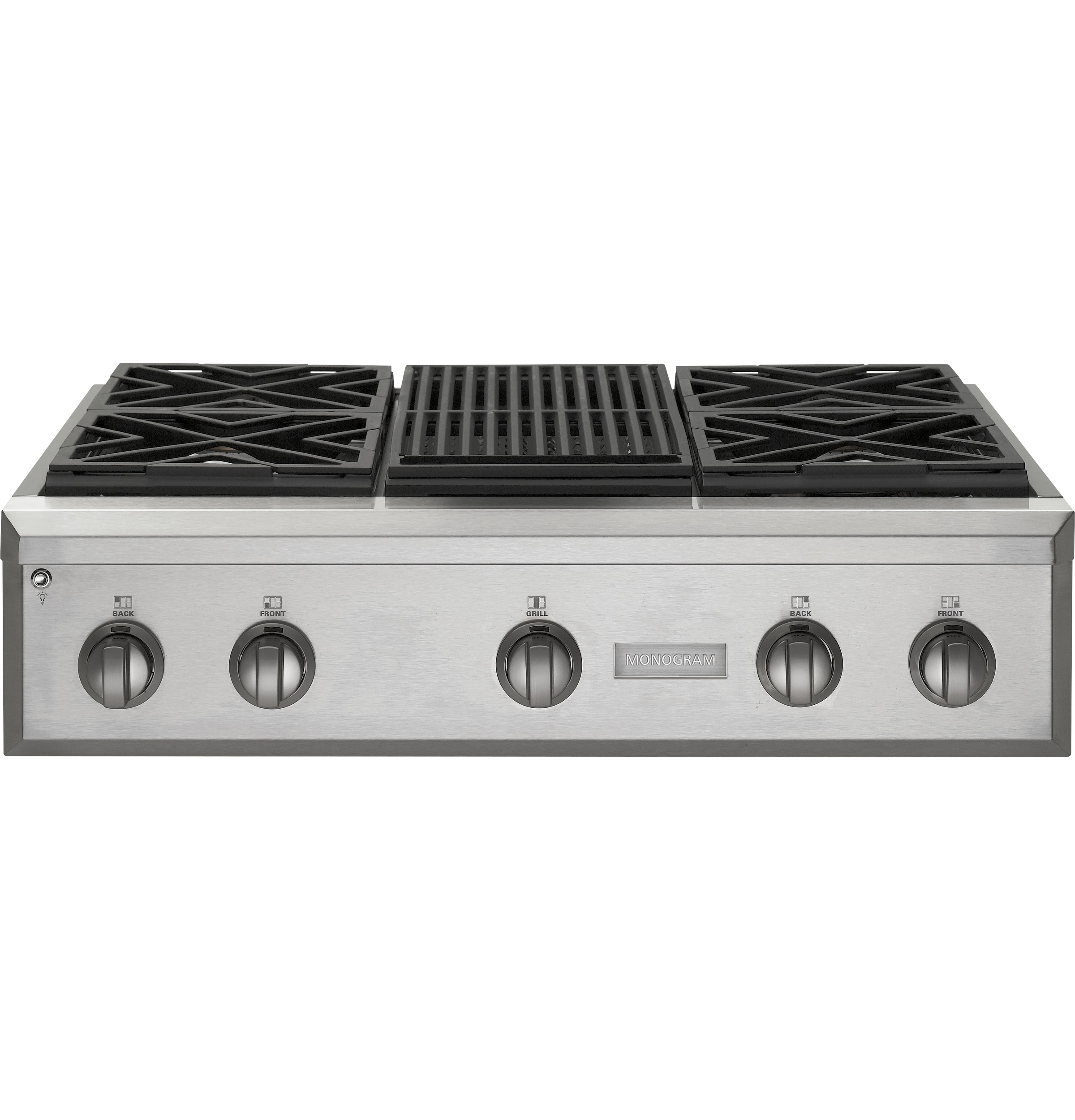 GE 36" Professional Gas Rangetop with 4 Burners and Grill (Liquid Propane) ZGU364LRPSS
