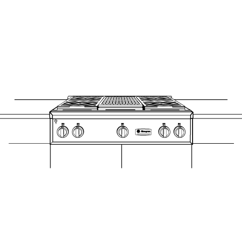 GE 36" Professional Gas Rangetop with 4 Burners and Grill (Liquid Propane) ZGU364LRPSS, product image 7 of 8