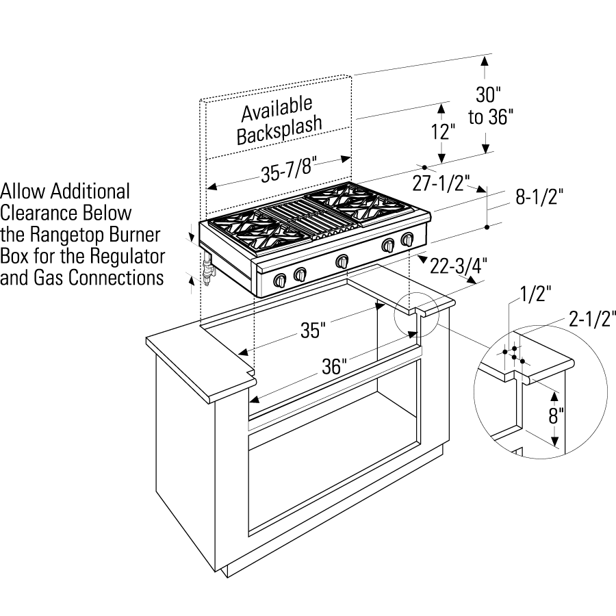 GE 36" Professional Gas Rangetop with 4 Burners and Grill (Liquid Propane) ZGU364LRPSS, product image 8 of 8
