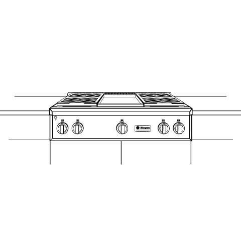 Monogram 36" Professional Gas Rangetop with 4 Burners and Griddle (Natural Gas) view 13