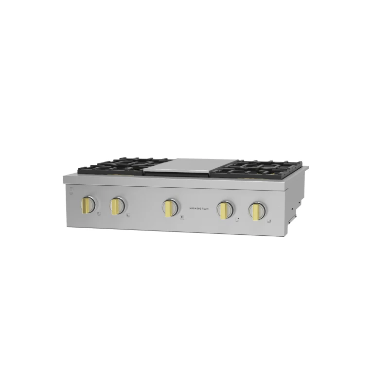Monogram 36" Professional Gas Rangetop with 4 Burners and Griddle ZGU364NDTSS
