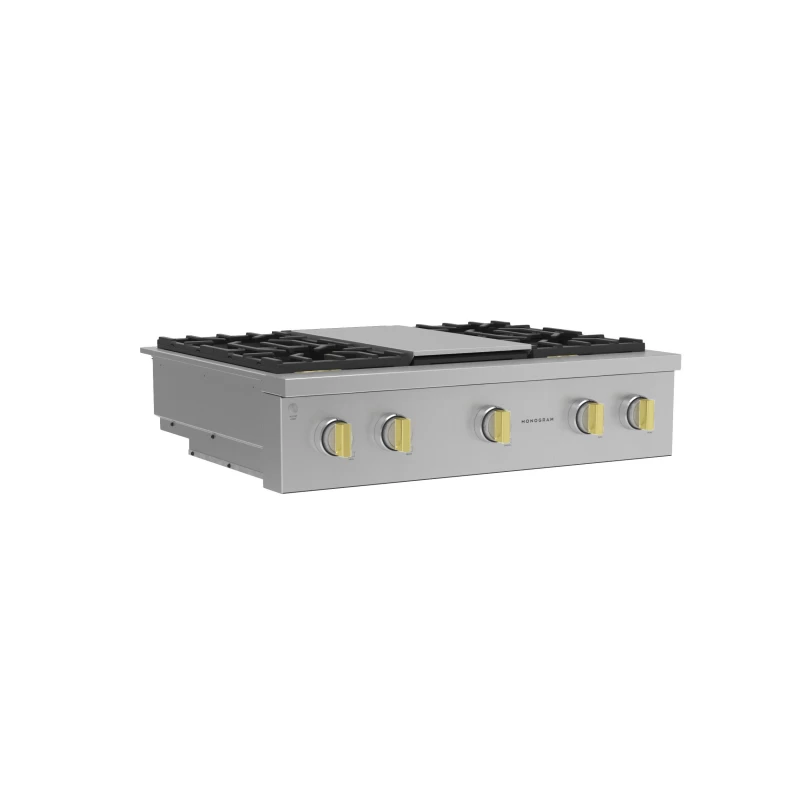 Monogram 36" Professional Gas Rangetop with 4 Burners and Griddle ZGU364NDTSS