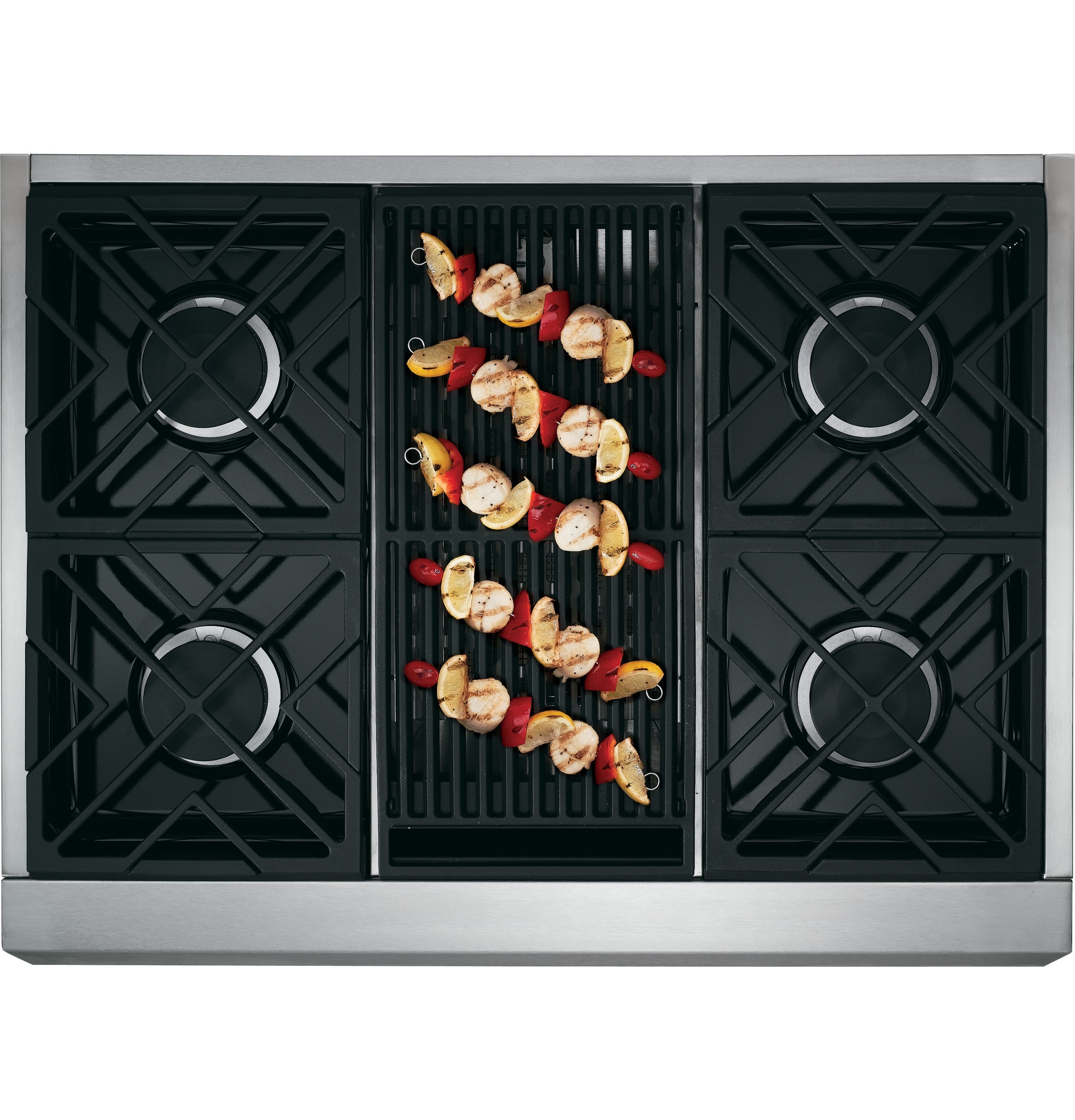 36" Professional Gas Rangetop with 4 Burners and Grill (Natural Gas) ZGU364NRPSS, product image 2 of 10