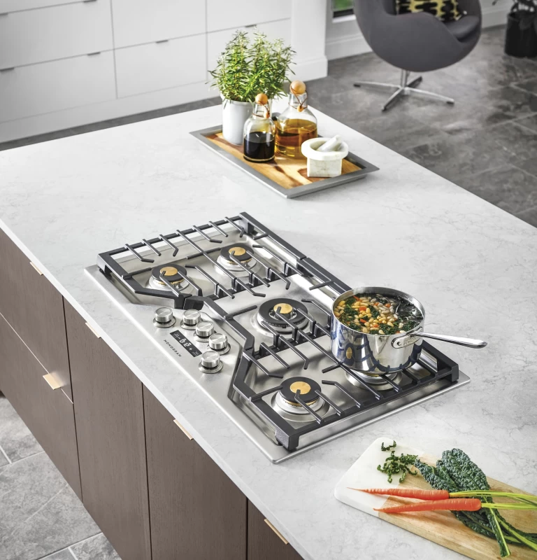 Monogram 36" Deep-Recessed Gas Cooktop ZGU36ESLSS