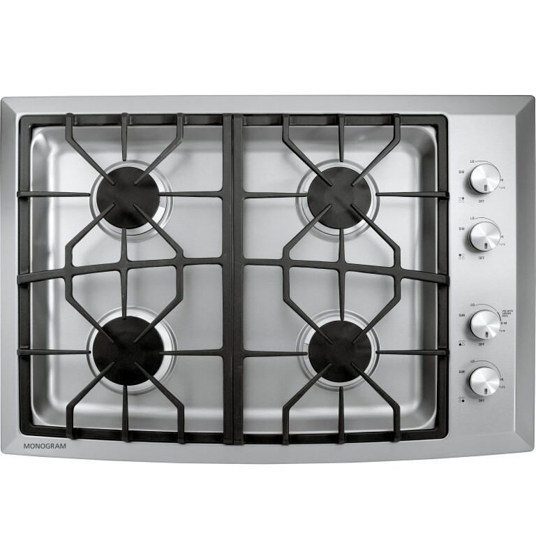 Monogram 30" Gas Cooktop (Natural Gas) Stainless Steel ZGU384NSMSS Picture 1