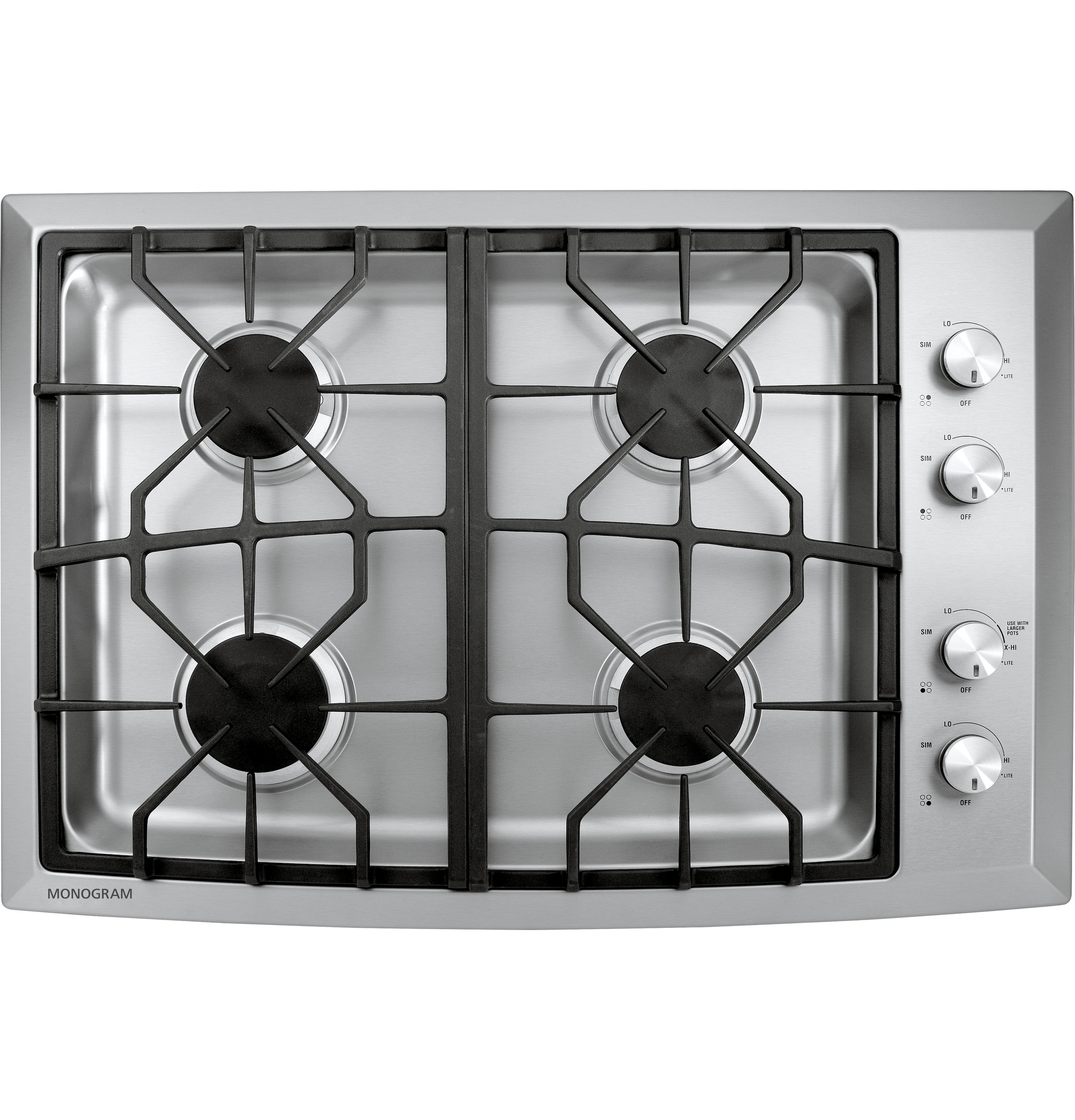 Monogram 30" Stainless Steel Gas Cooktop (Natural Gas) ZGU384NSMSS