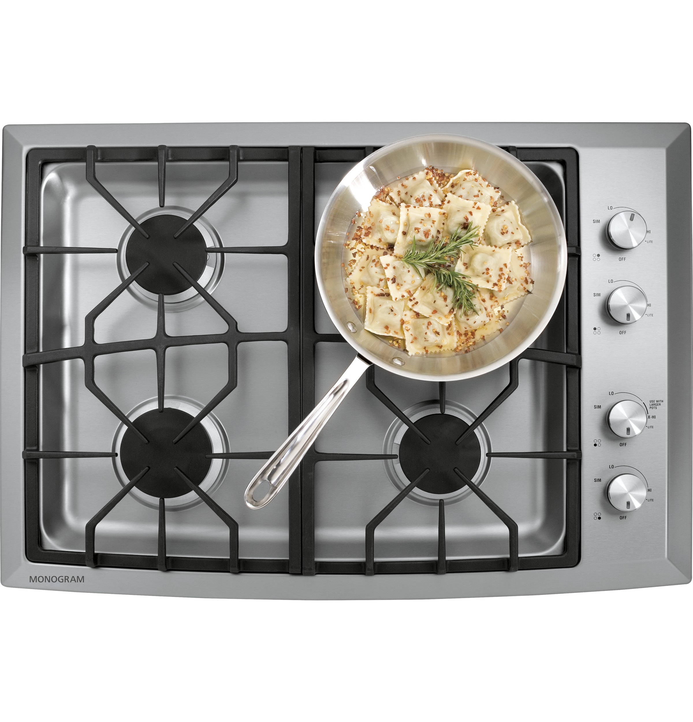 Monogram 30" Stainless Steel Gas Cooktop (Natural Gas) ZGU384NSMSS